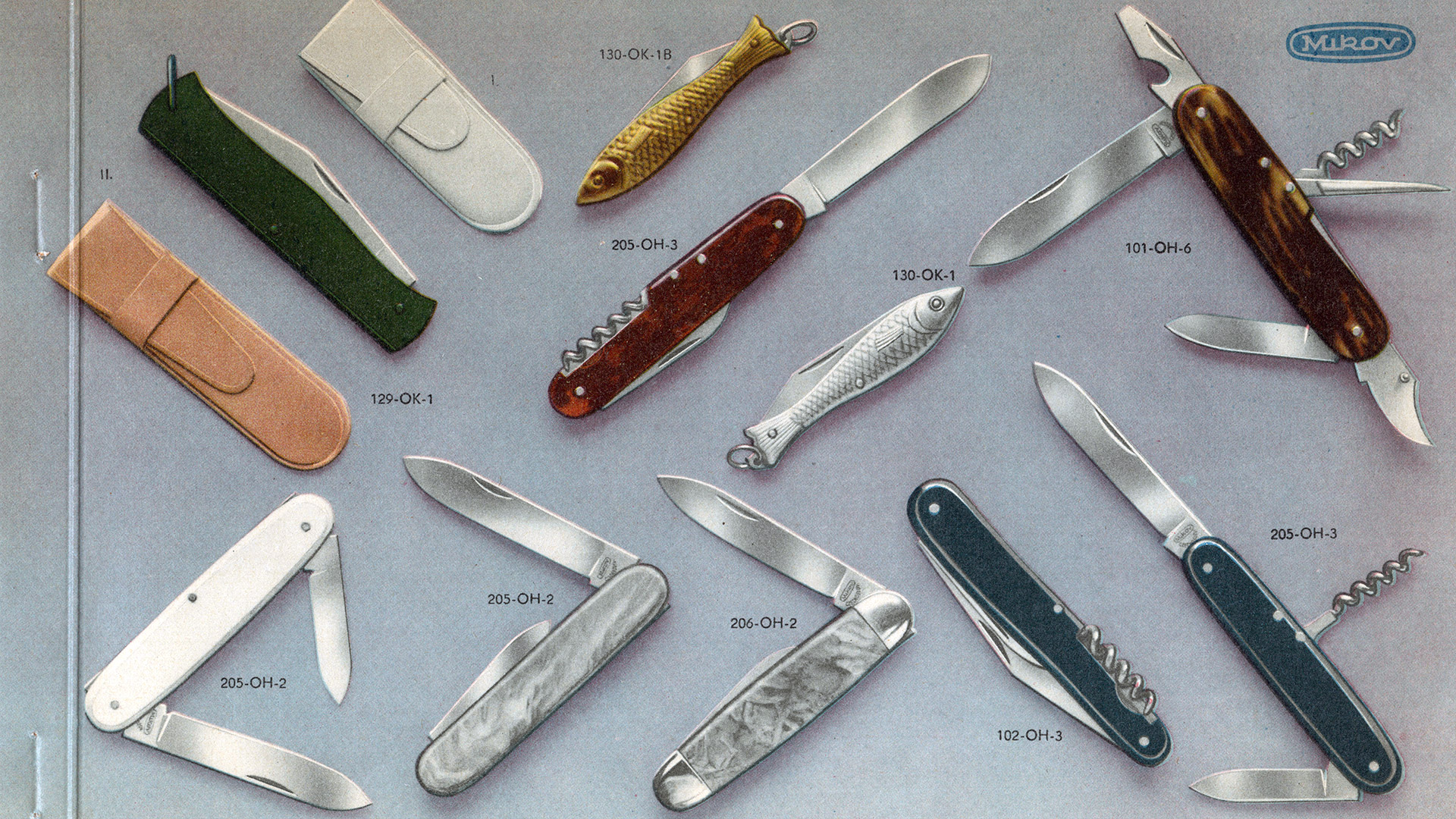 Nože Mikov vyráběné v roce 1961. © Mikov